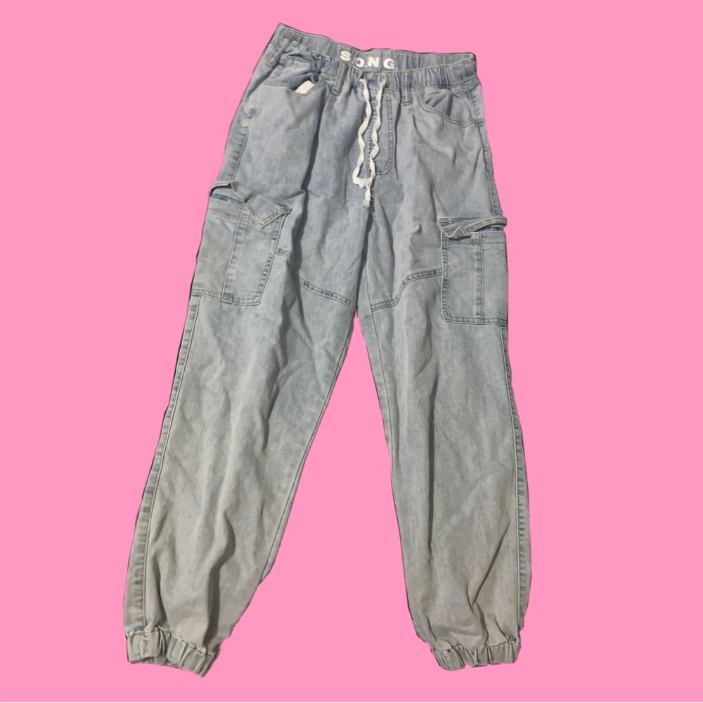 S.O.N.G. brand denim straight leg high rise boyfriend jeans